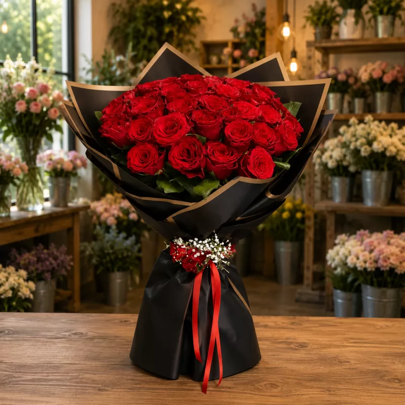 Premium 30'lu Kırmızı Gül Buketi