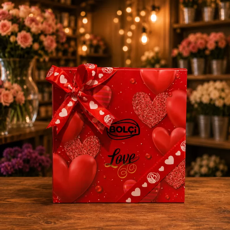 Bolci Love Kırmızı Çikolata Kutusu – Romantik Özel Hediye