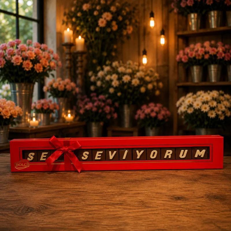 Bolci “Seni Seviyorum” Yazılı Çikolata Kutusu – Özel Mesajlı Hediye
